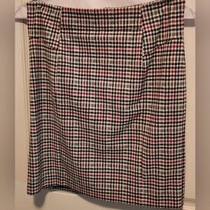 Women's Michael Kors Pencil Skirt,medium, check pattern, black, white & burgundy